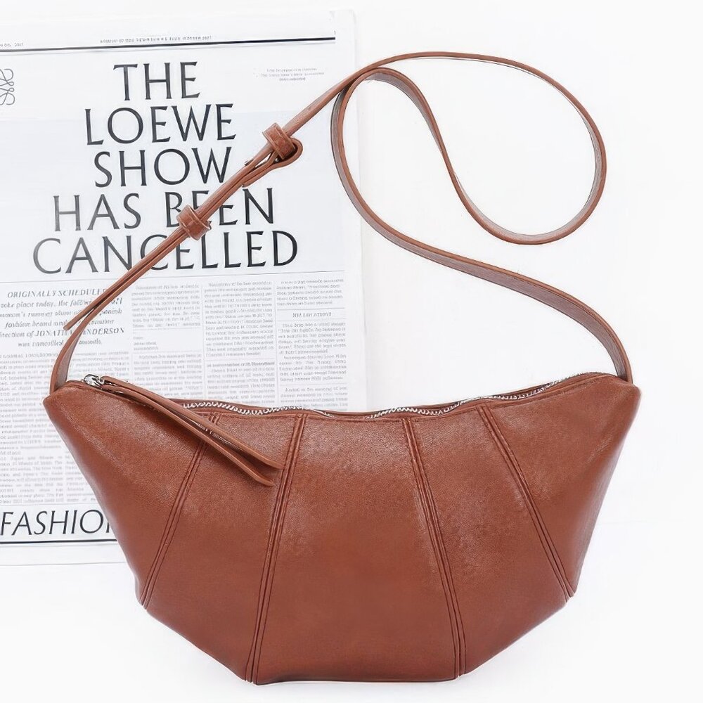 Faux Leather Croissant Bag